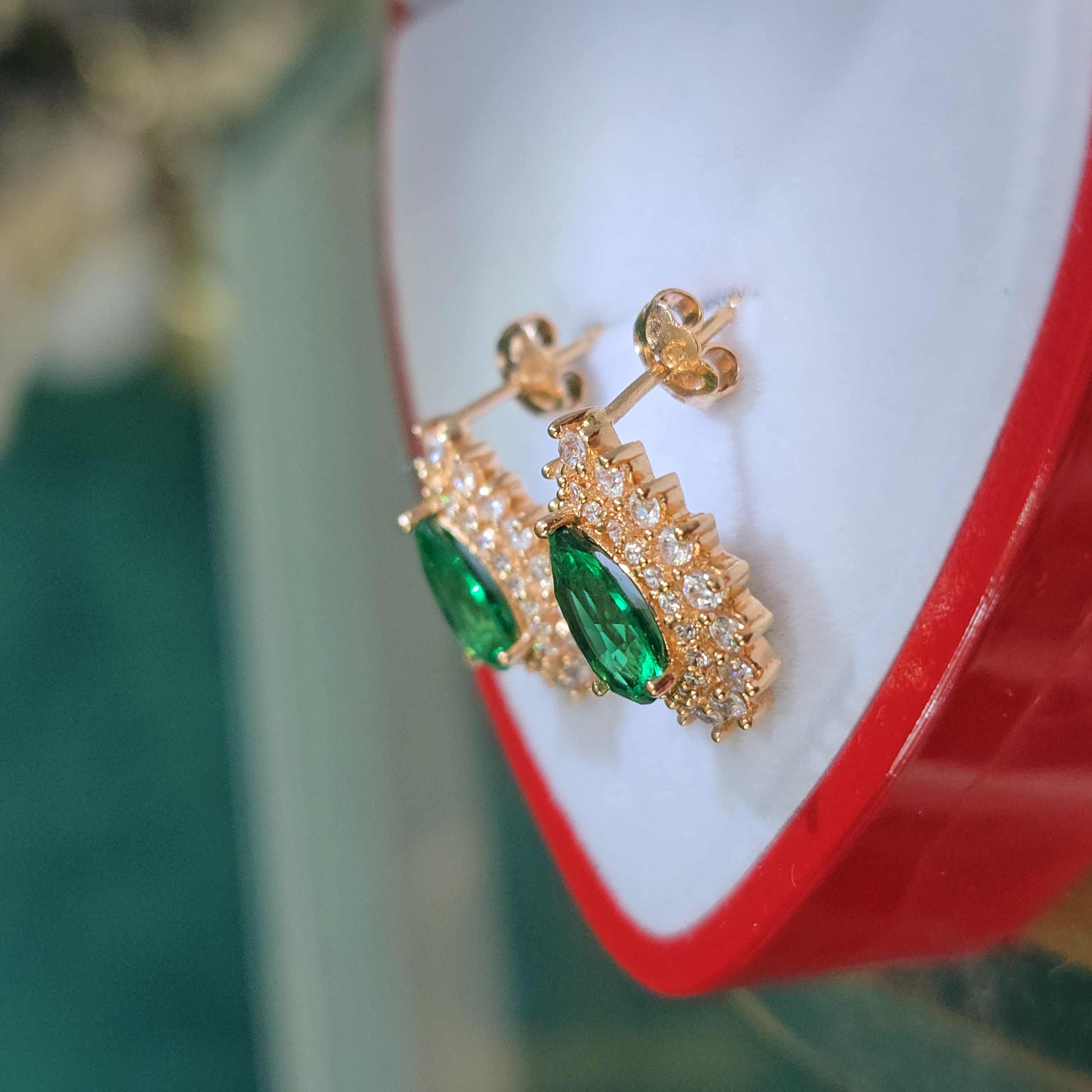 Aretes "Circón Gold Fantasy"