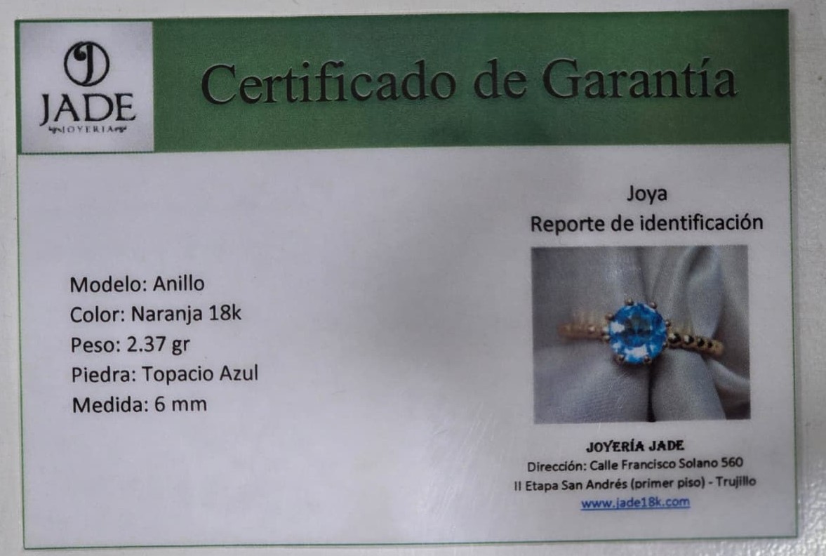 Anillo "Topacio Marino"