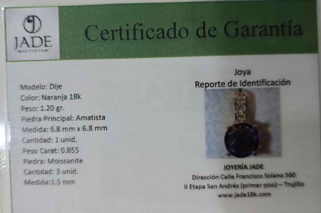 Dije Piedra Natural " Amatista Purple"