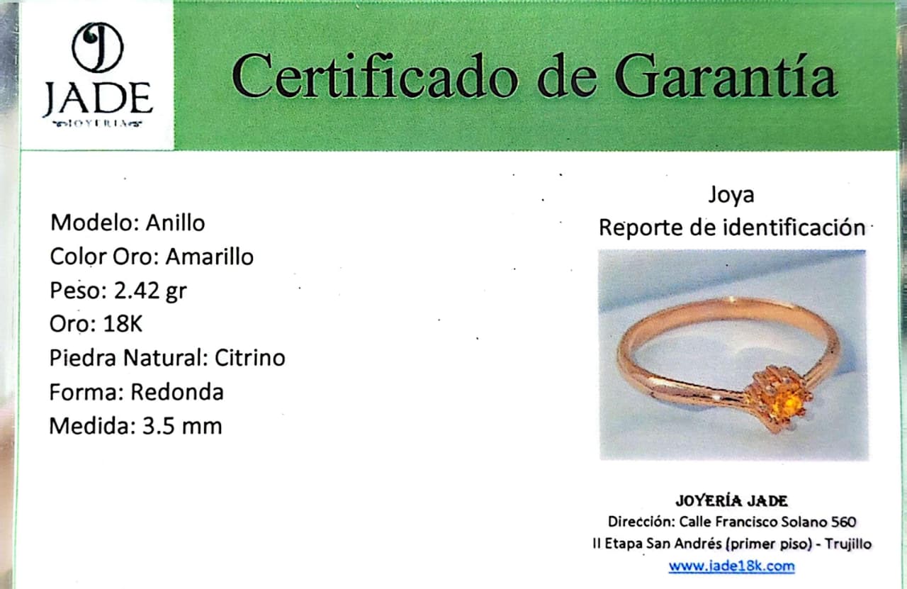 Anillo "Encanto Citrino"