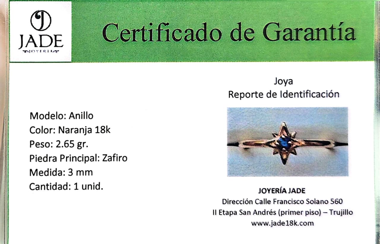 Anillo  "Zafiro Galáctico"