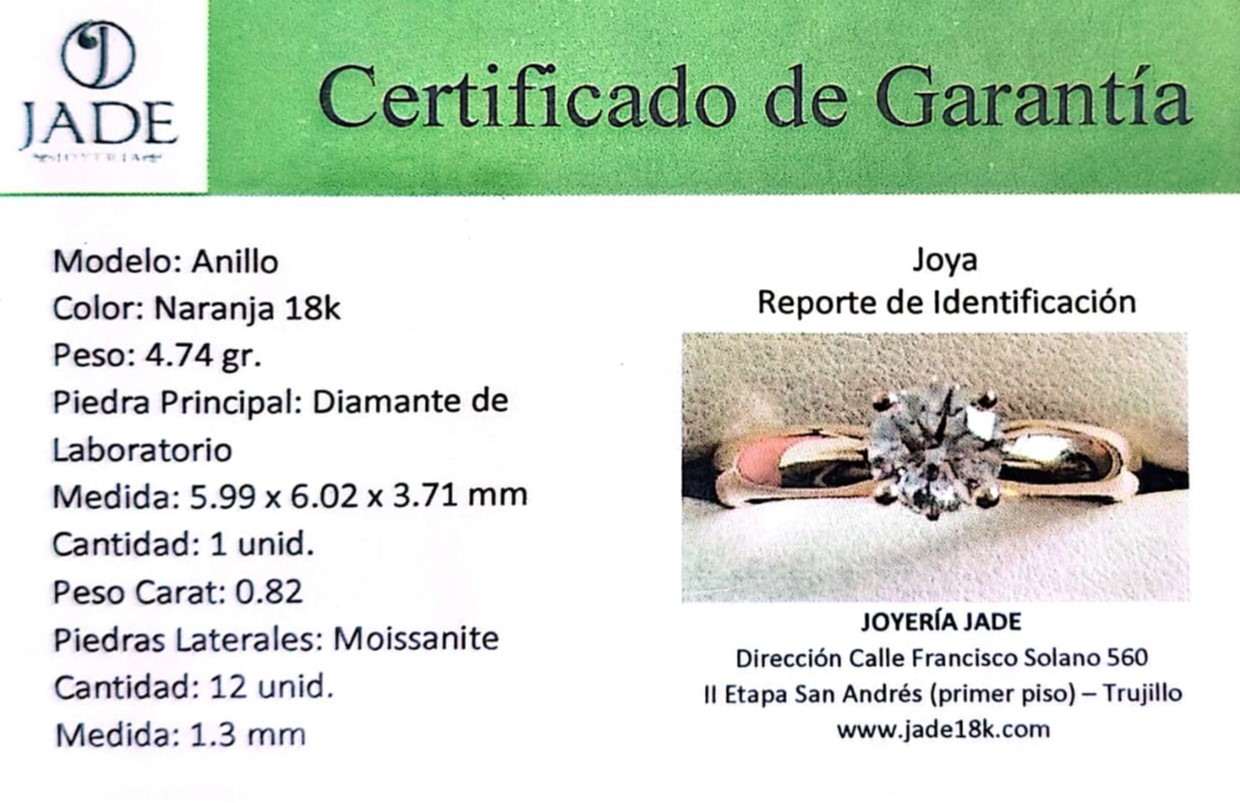 Anillo de Compromiso con Diamante de Laboratorio  “ Aurora”