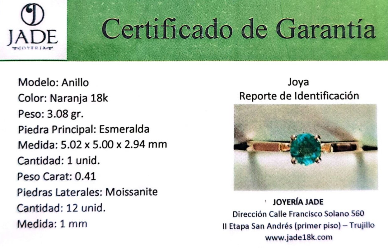 Anillo "Esmeralda Green "