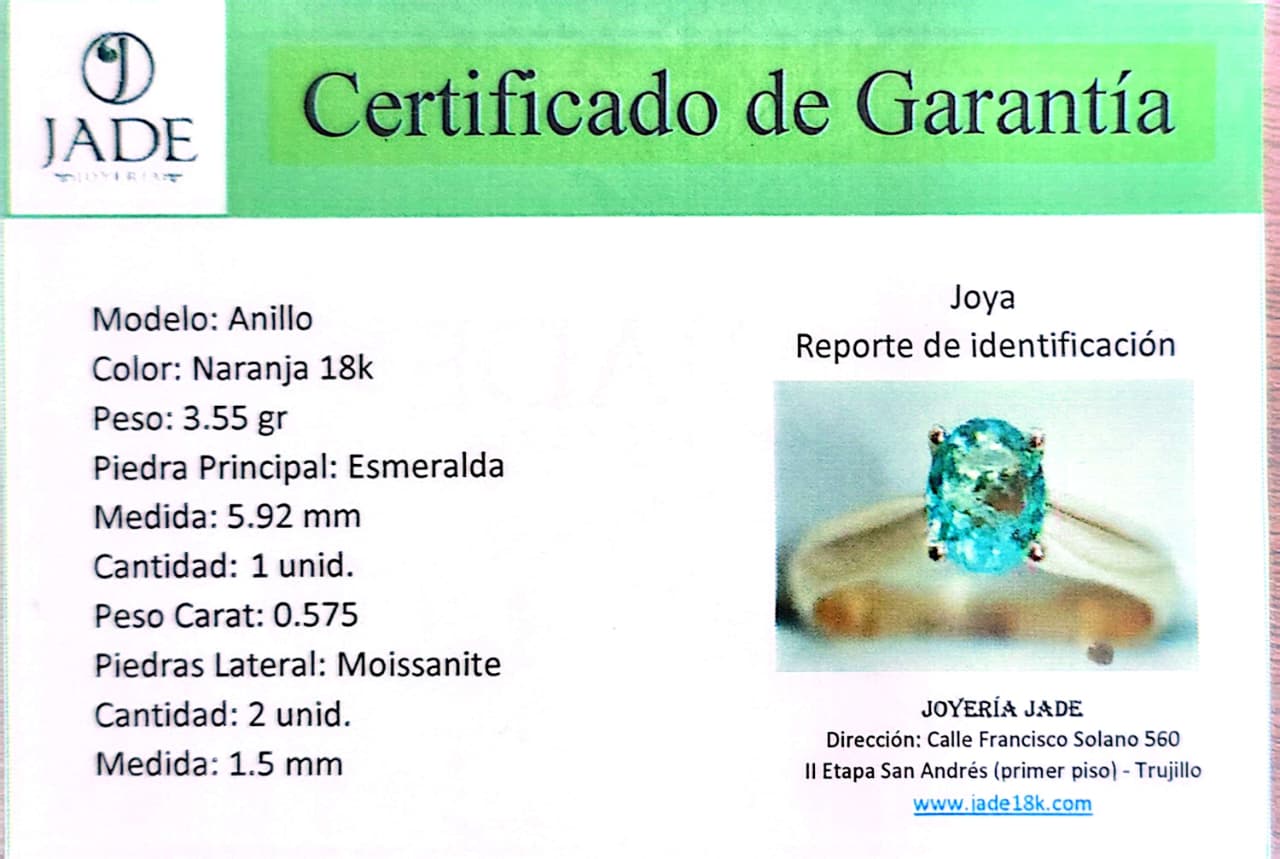 Anillo "Esmeralda  Primavera”