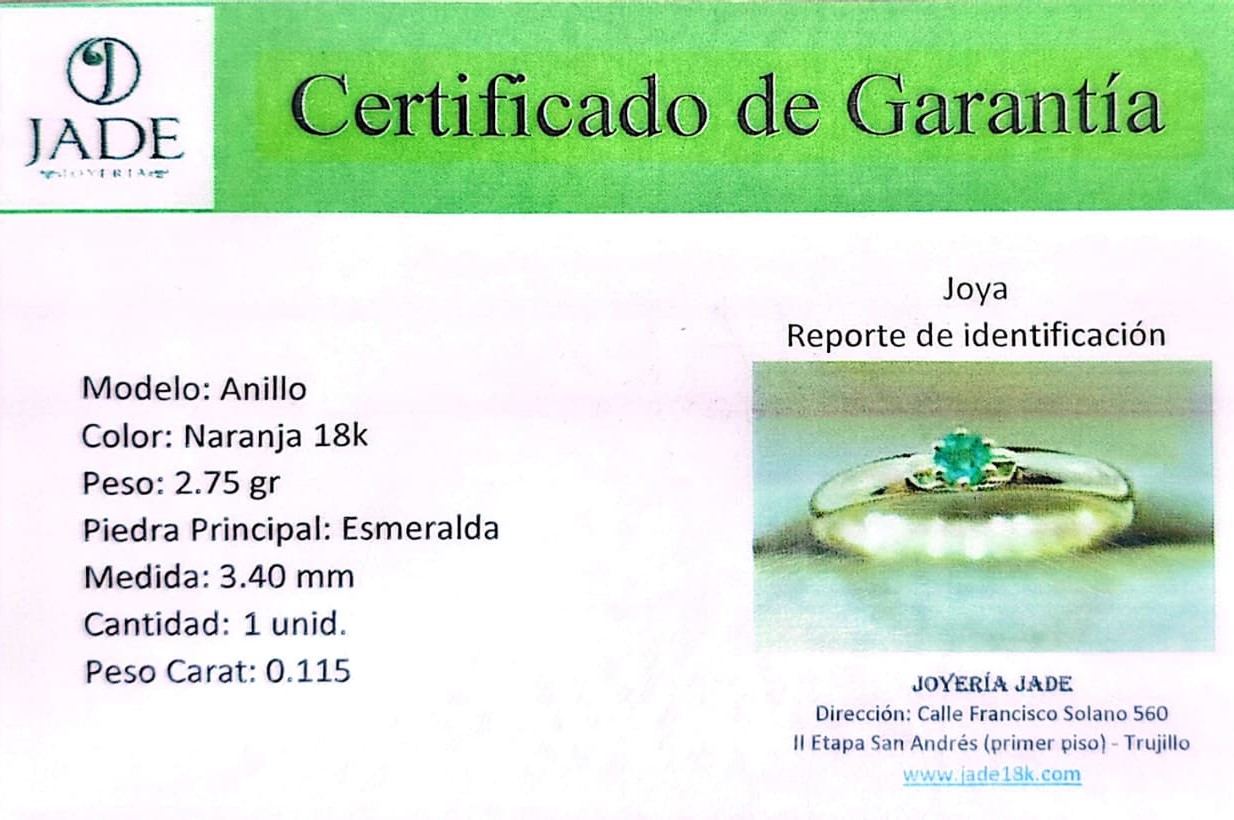 Anillo “Esmeralda Dorada”