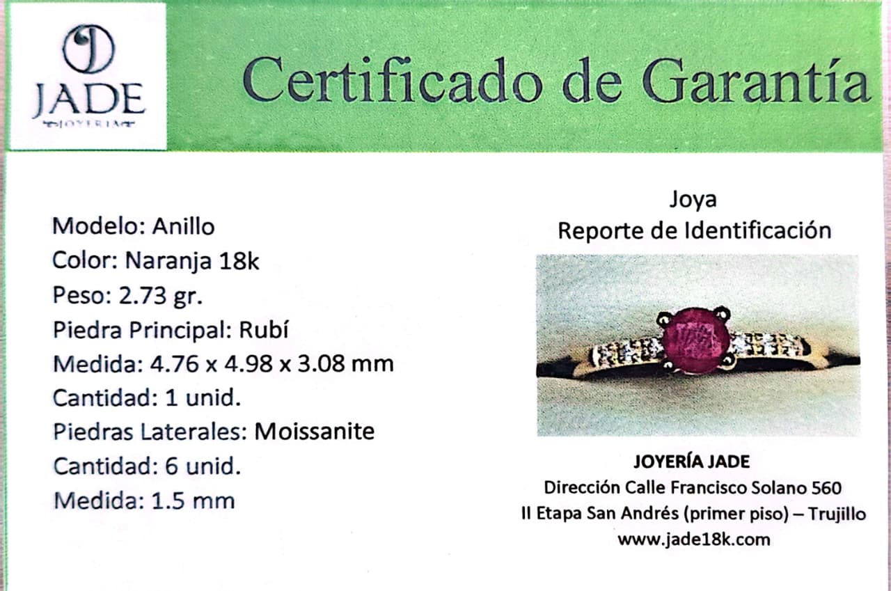 Anillo con Piedra Natural Rubí "Crown”