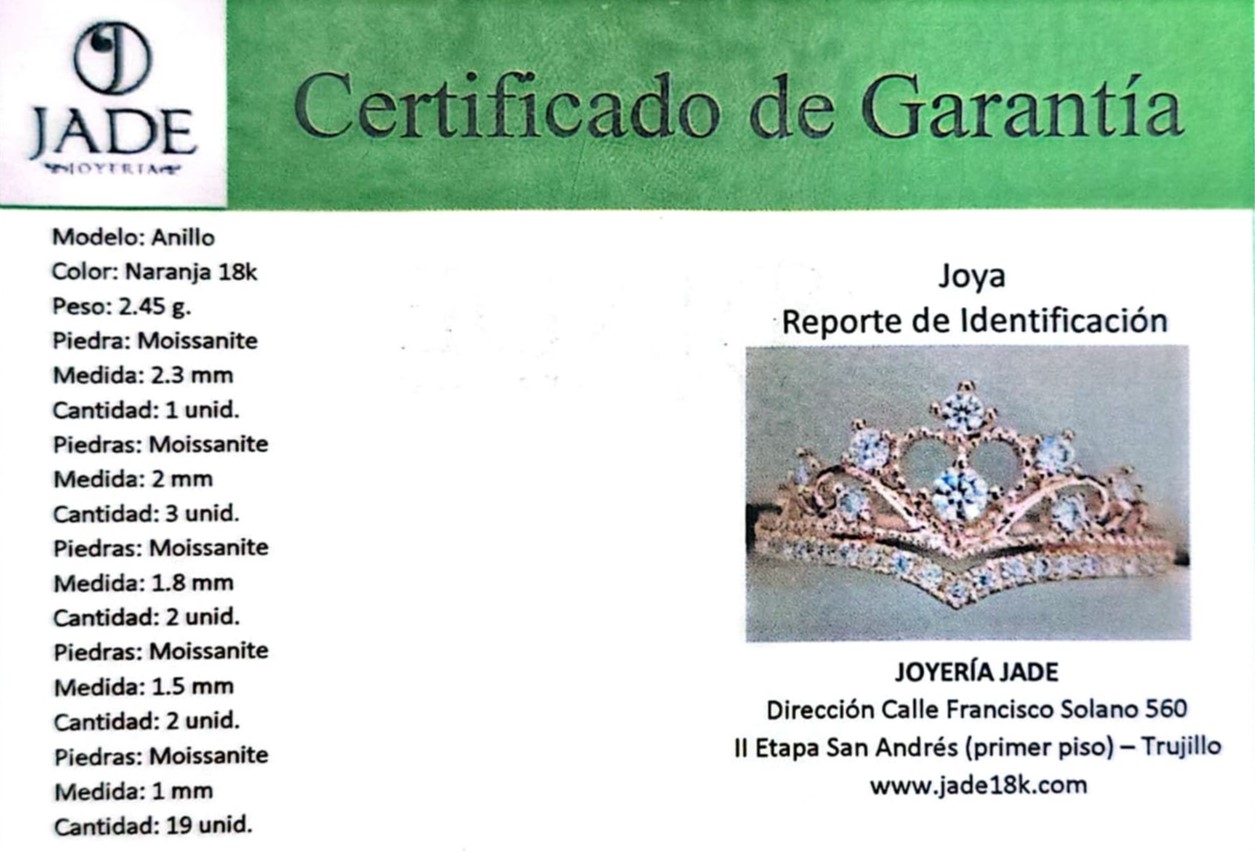 Anillo Corona con Moissanite "Bella"