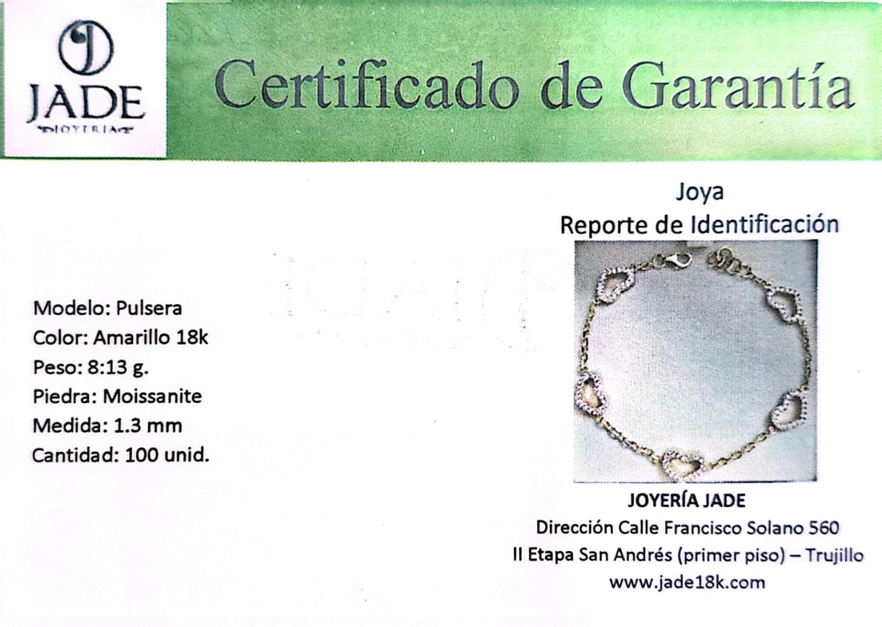 Pulsera Moissanite "Corazón"