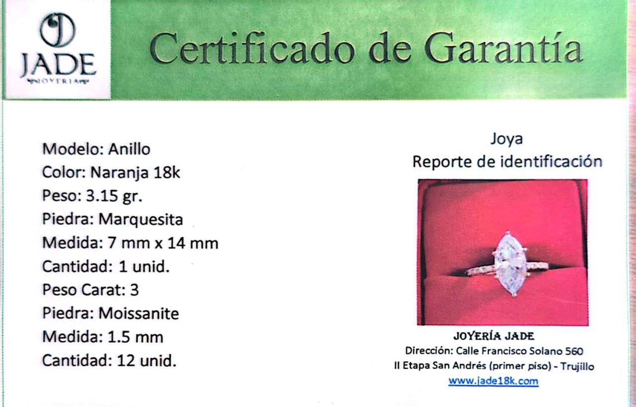 Anillo con Moissanite "Selena"