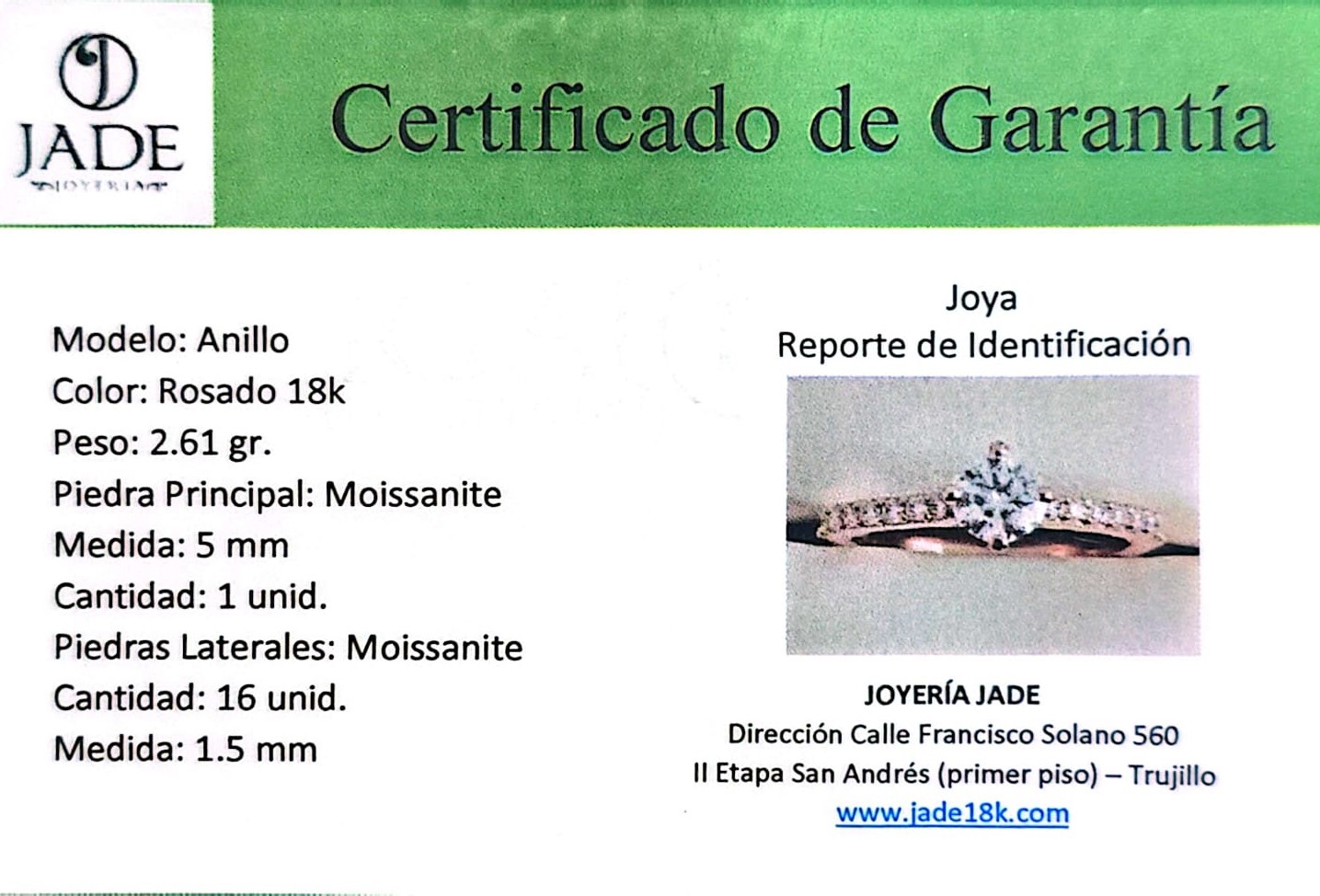 Anillo de Compromiso con Moissanite "A tu lado siempre"