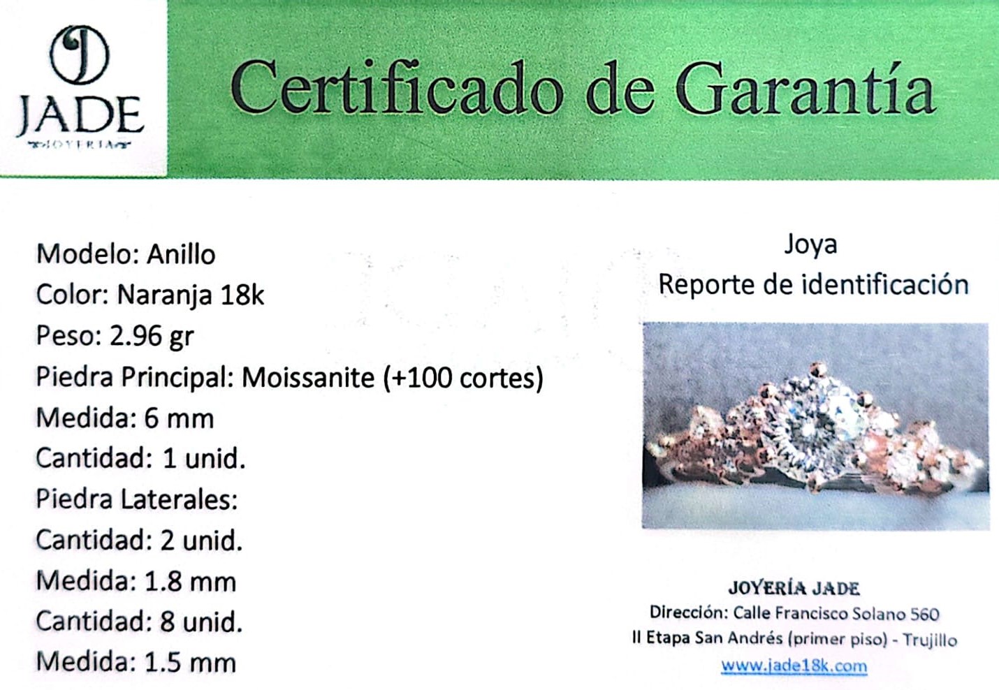 Anillo de Compromiso con Moissanite "Lucero"