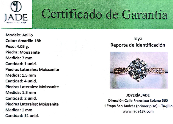 Anillo de Compromiso con Moissanite "Mi princesa"