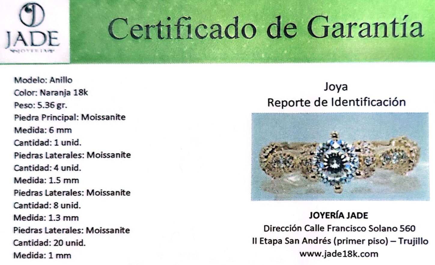 Anillo de Compromiso con Moissanita  "Queen"