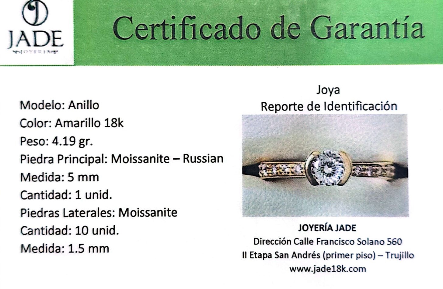 Anillo de Compromiso con Moissanite  "Siempre tú"
