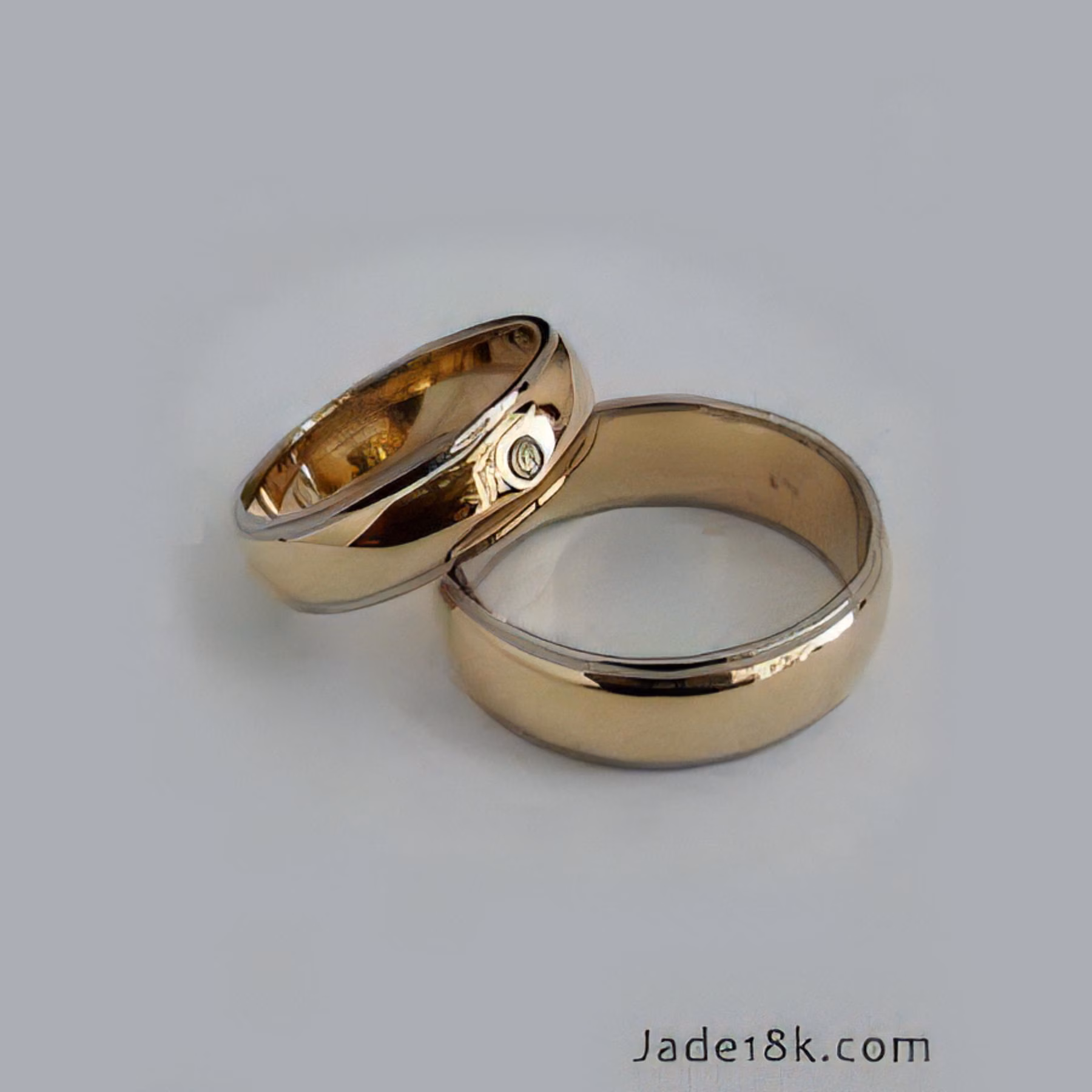 Anillo de compromiso Lluvia Azul en Oro de 18k