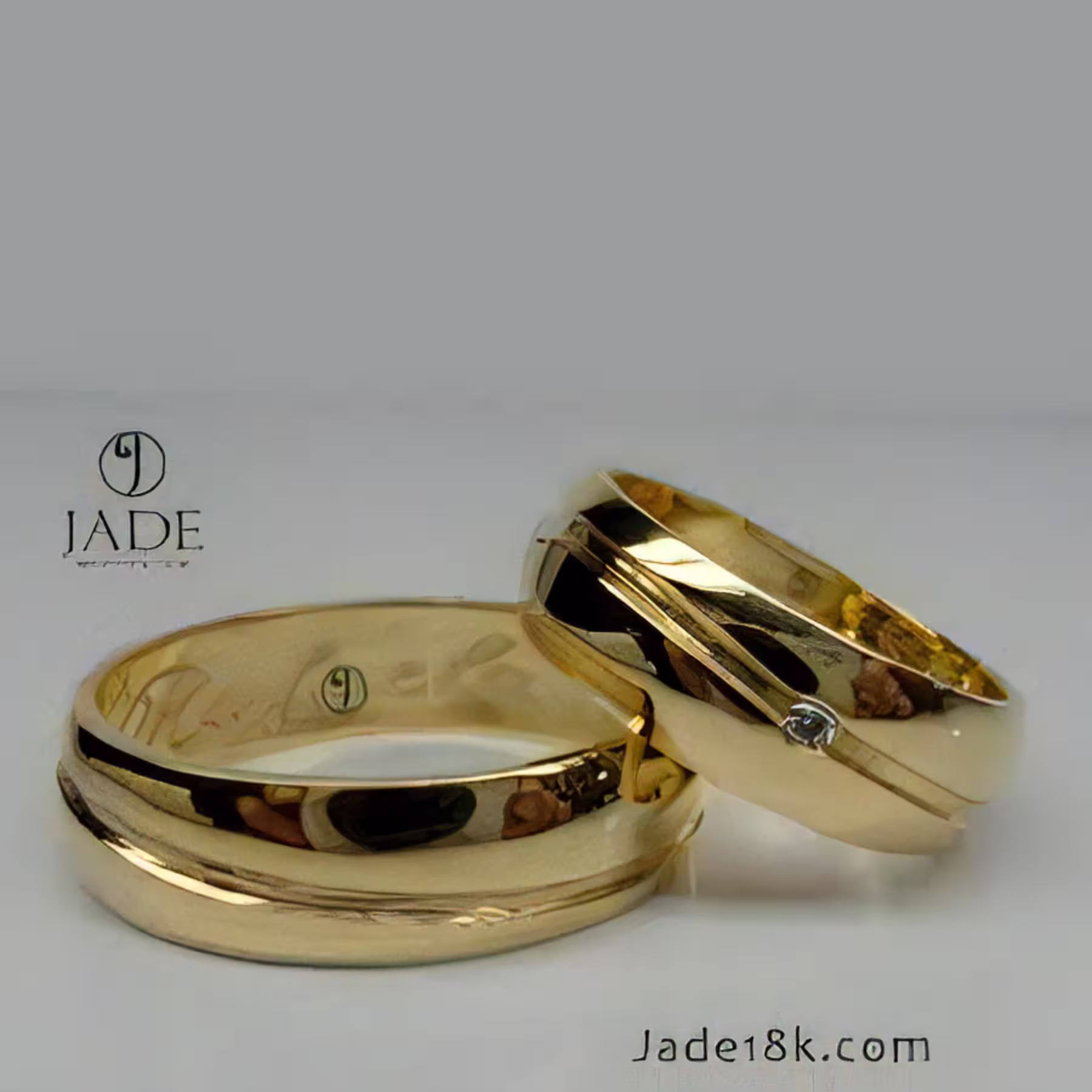 Alianzas clasicas en oro de 18k