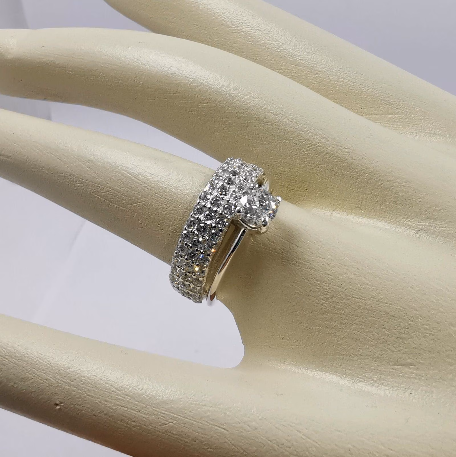 Anillo Doble de Compromiso en Plata