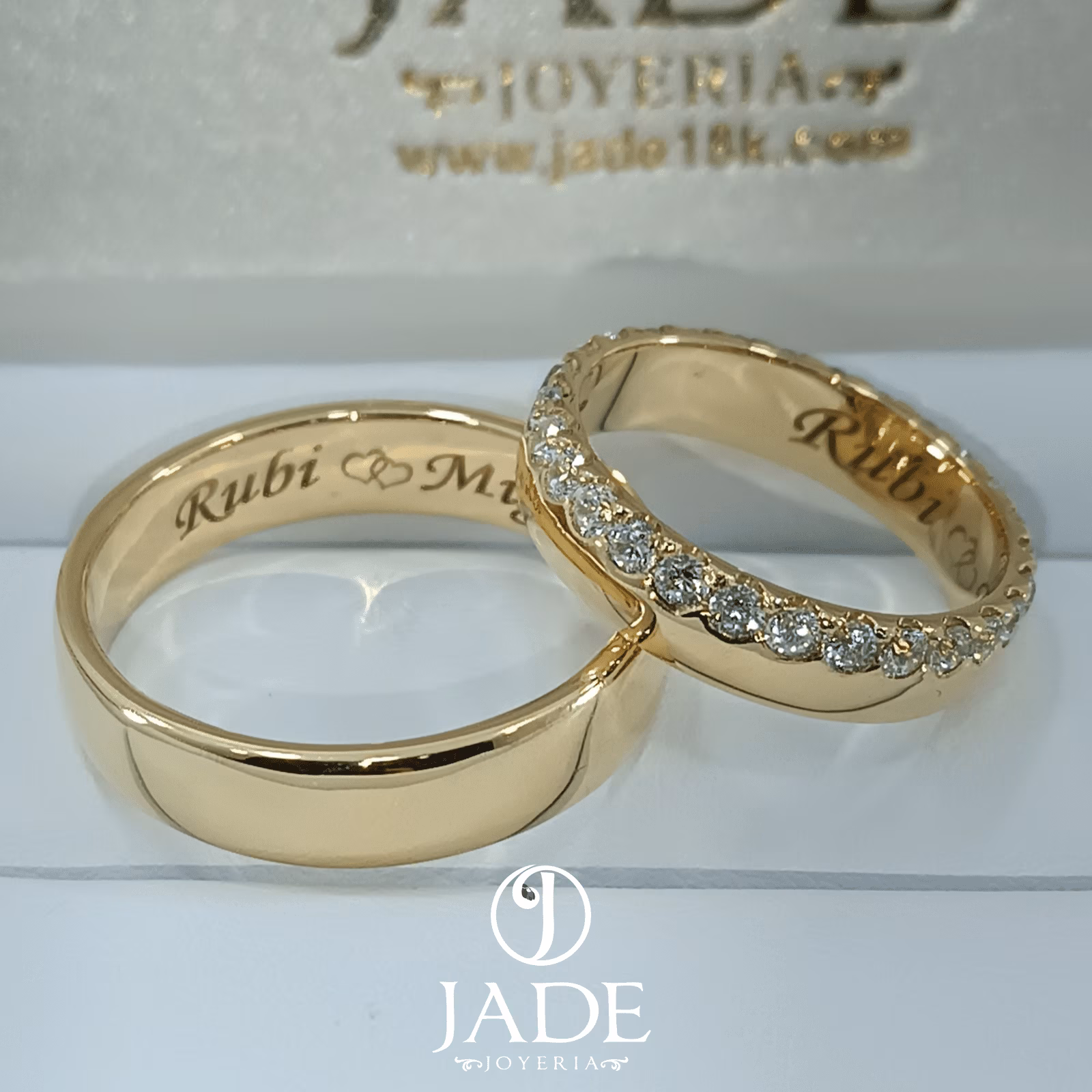 Aros Rubi de Matrimonio en oro 18k