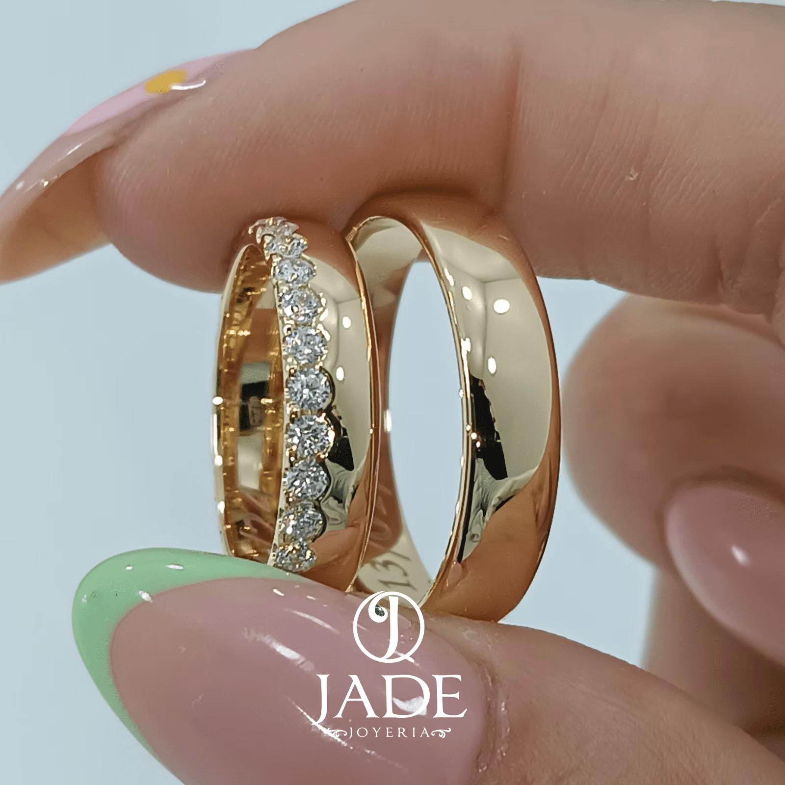 Aros Rubi de Matrimonio en oro 18k